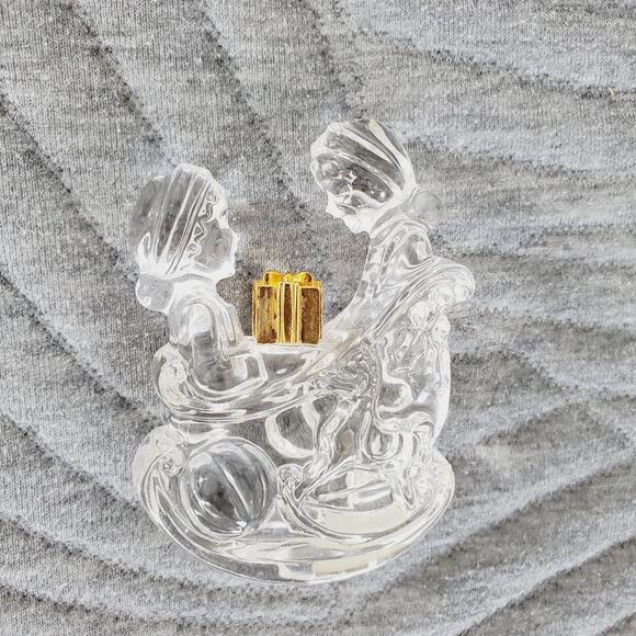 VNT Marquis Waterford Crystal Christmas Figurine Elves Packing The Sleigh Boxed - Picture 3 of 7